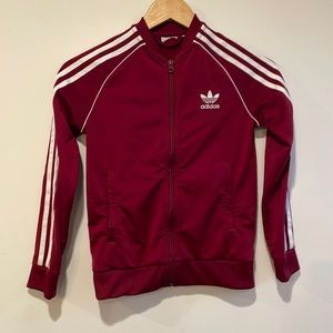 Adidas originals dark red maroon track jacket
